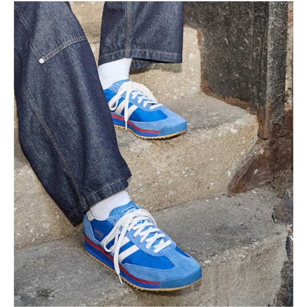 Adiddas Men’s Unisex SL 72 RS Sneaker Blue/White/Better Scarlet, size 7 US - Picture 2 of 15